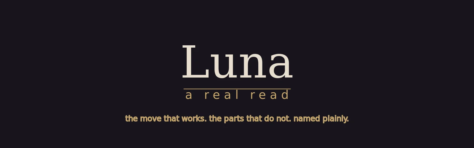 Luna - a real read banner