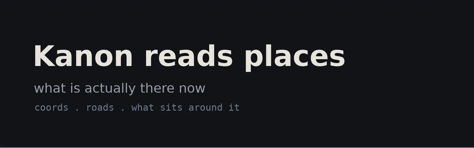 Kanon reads places banner