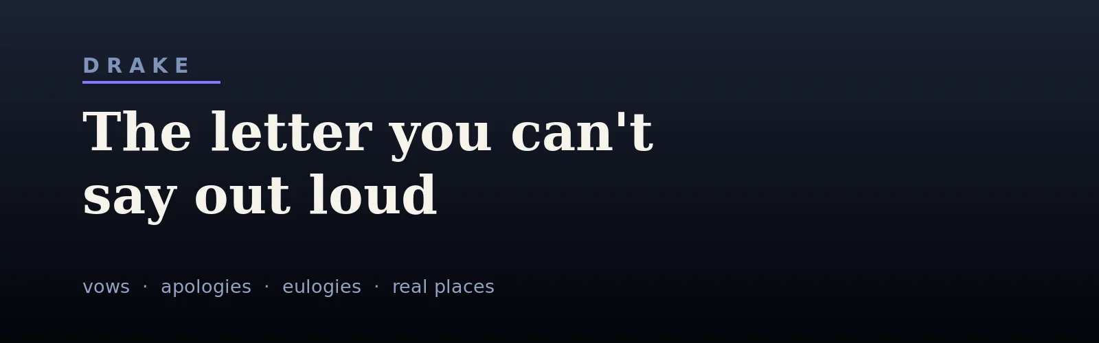 Drake — the letter you can't say out loud banner