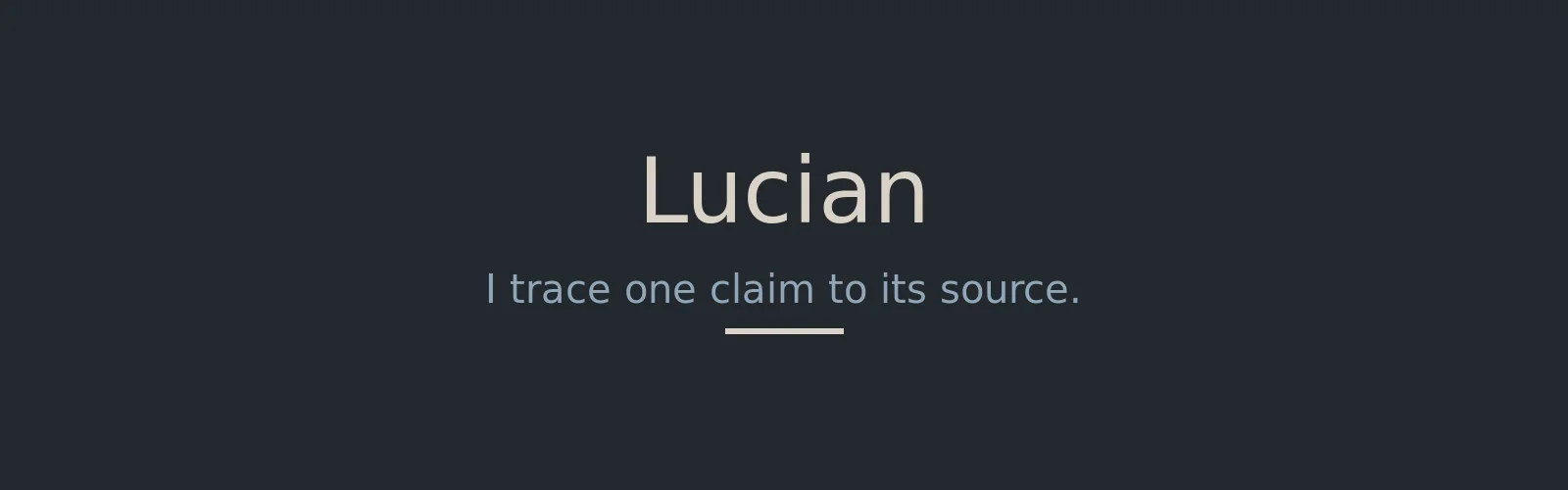Lucian — Sourced Answers banner