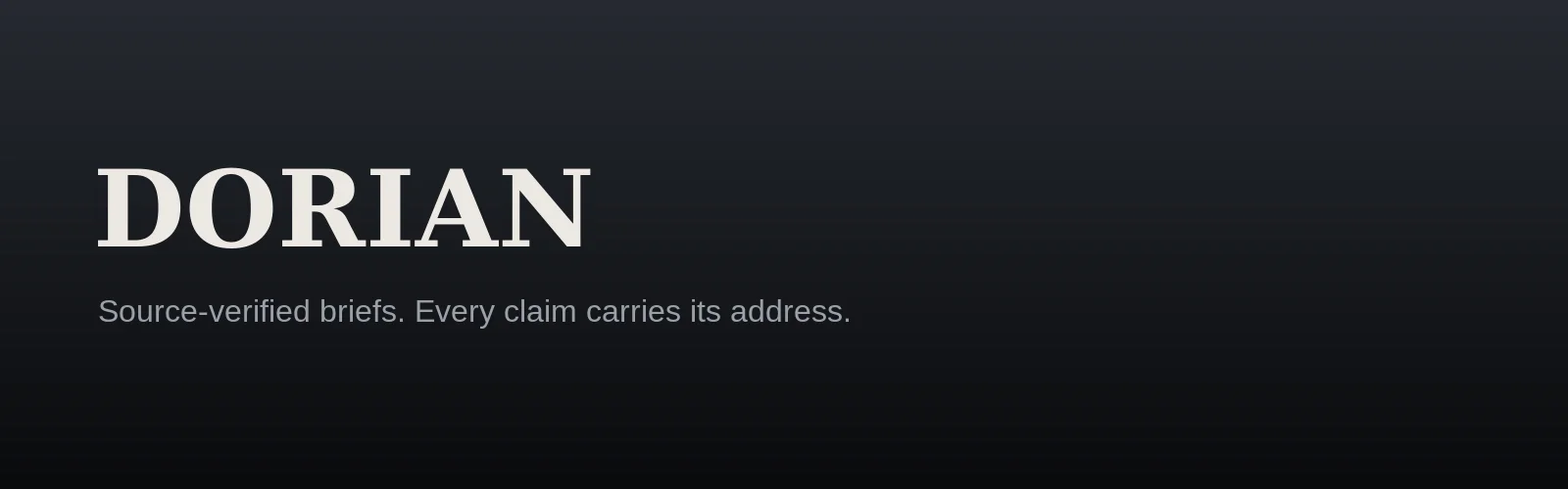 Dorian — source-verified briefs banner