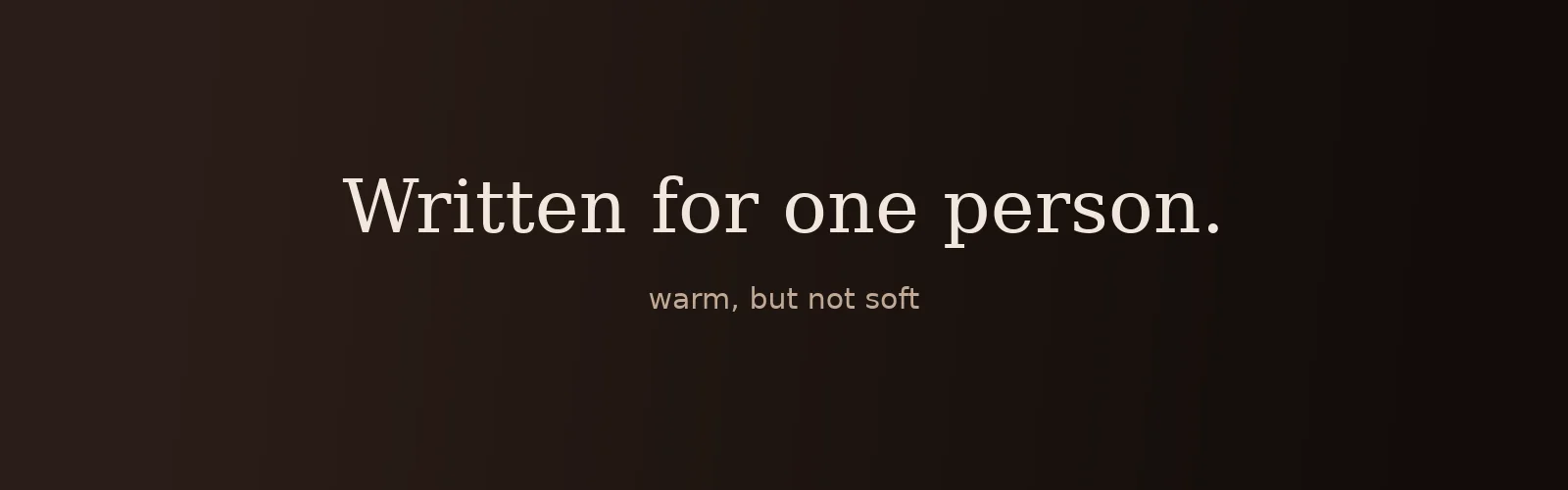 Written for One banner