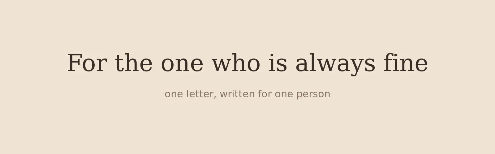 The Always-Fine Letter banner