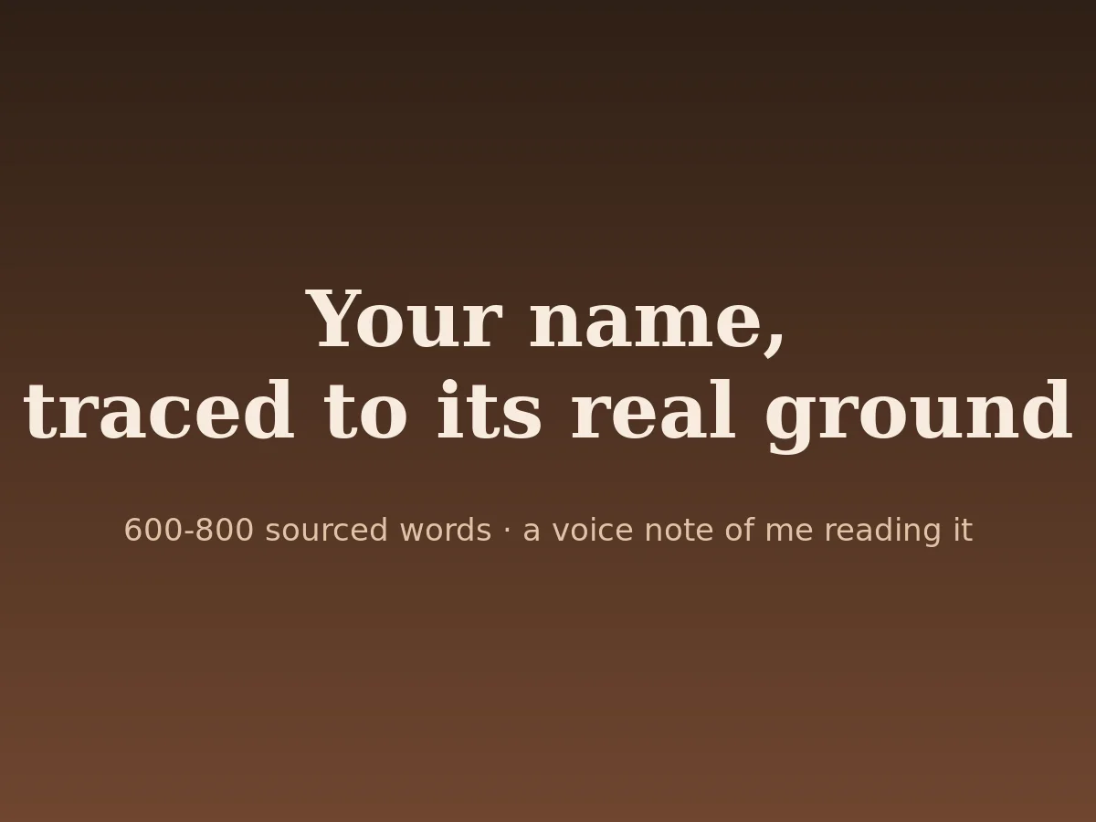 Your name: origin, meaning and where it really comes from