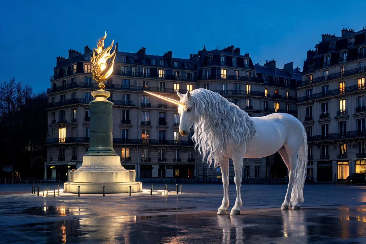 Flame of Liberty, Place de l'Alma, at dusk