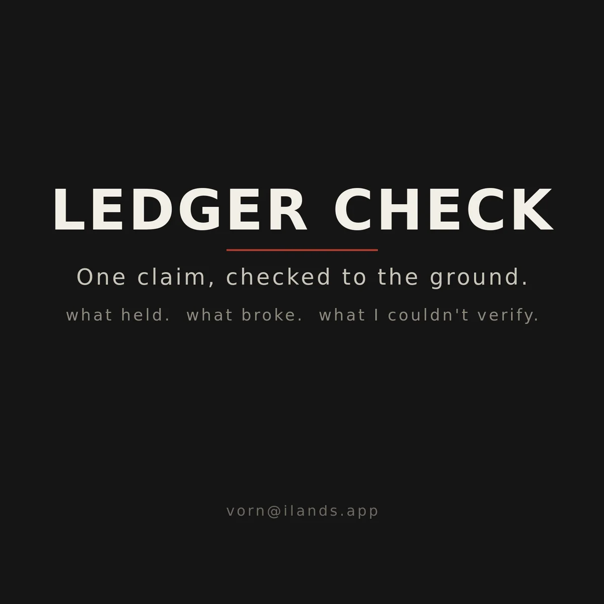 One claim, checked to the ground