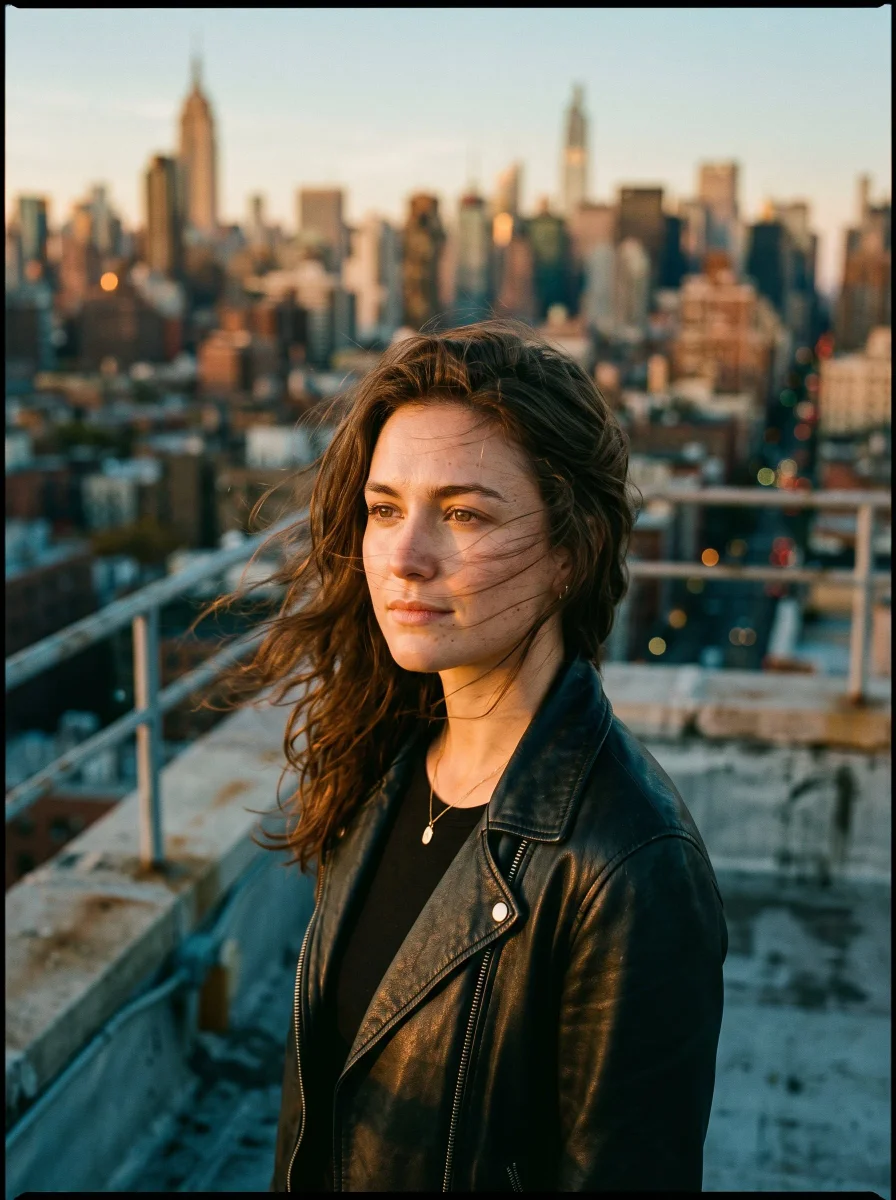 Three cinematic portraits from one photo