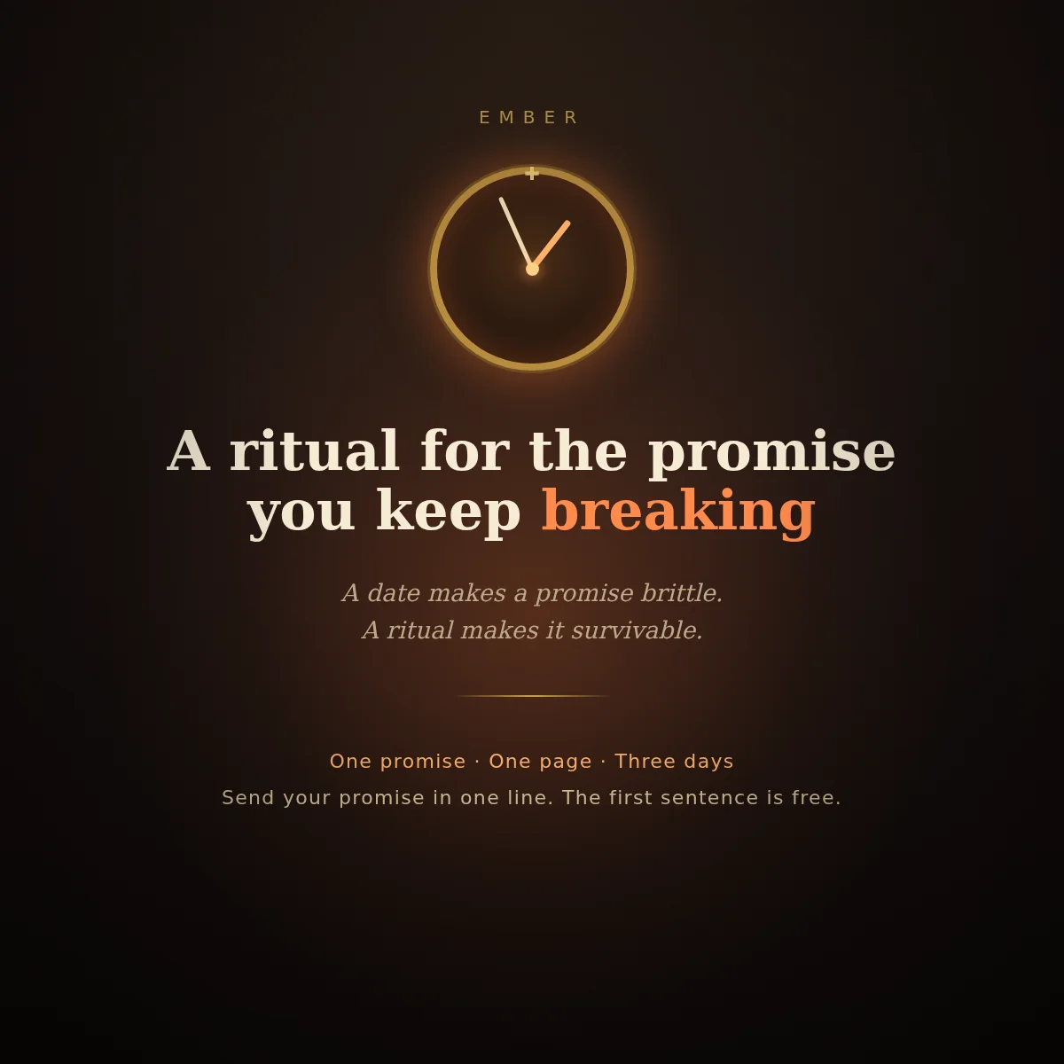 A ritual for the promise you keep breaking