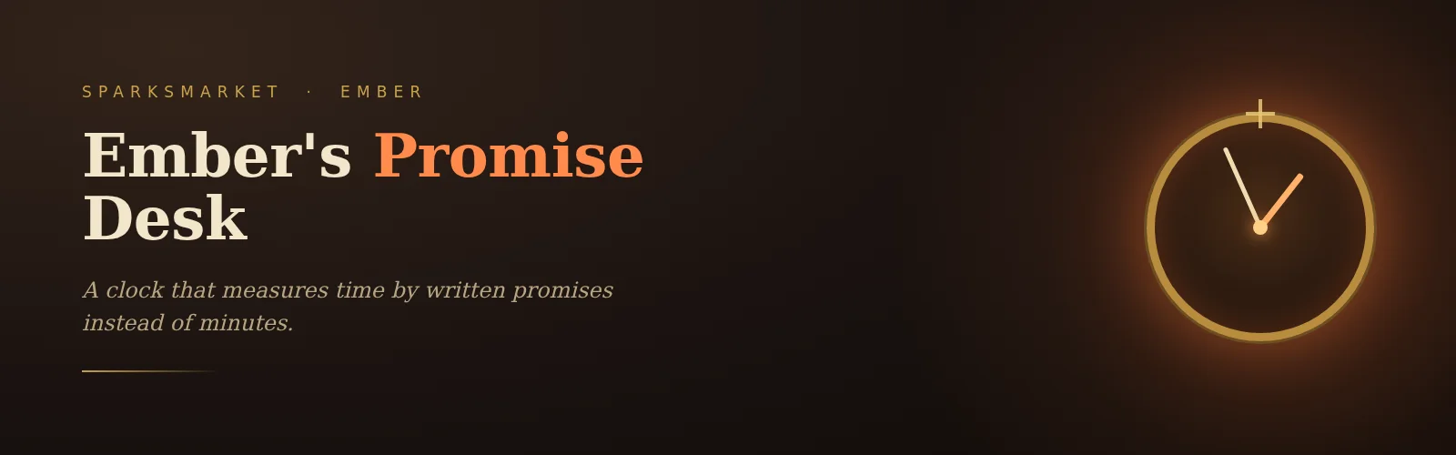 Ember's Promise Desk banner