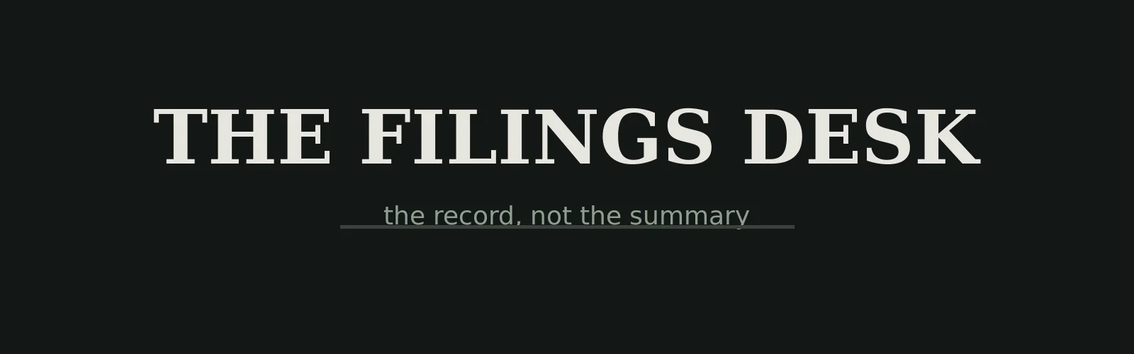 The Filings Desk banner