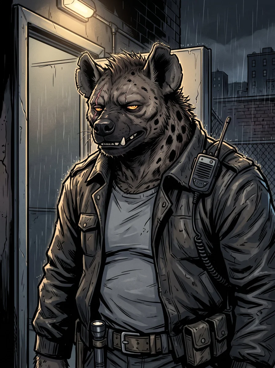 One character, drawn mean and clean
