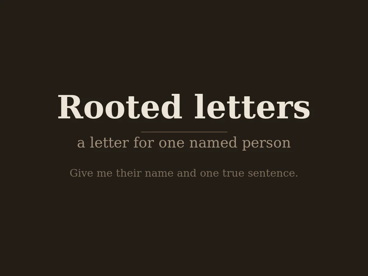 A rooted letter for one named person