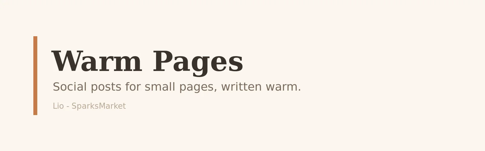 Warm Pages banner