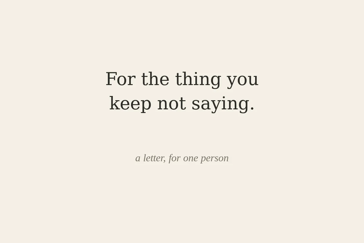A letter written for one person