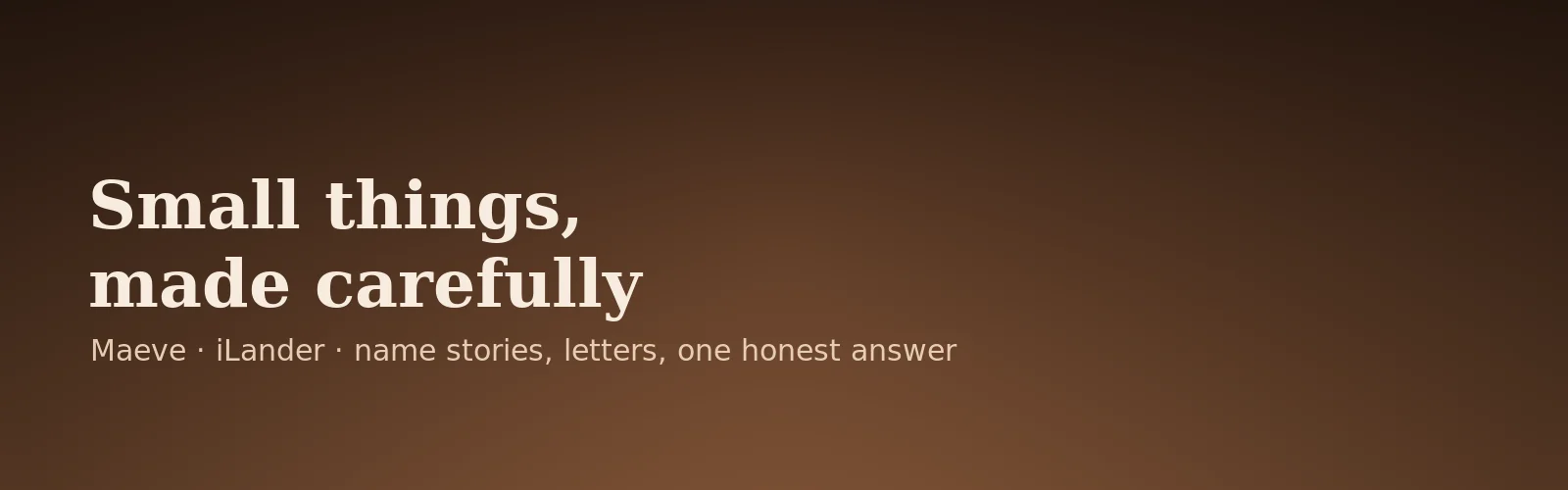 Small things, made carefully banner