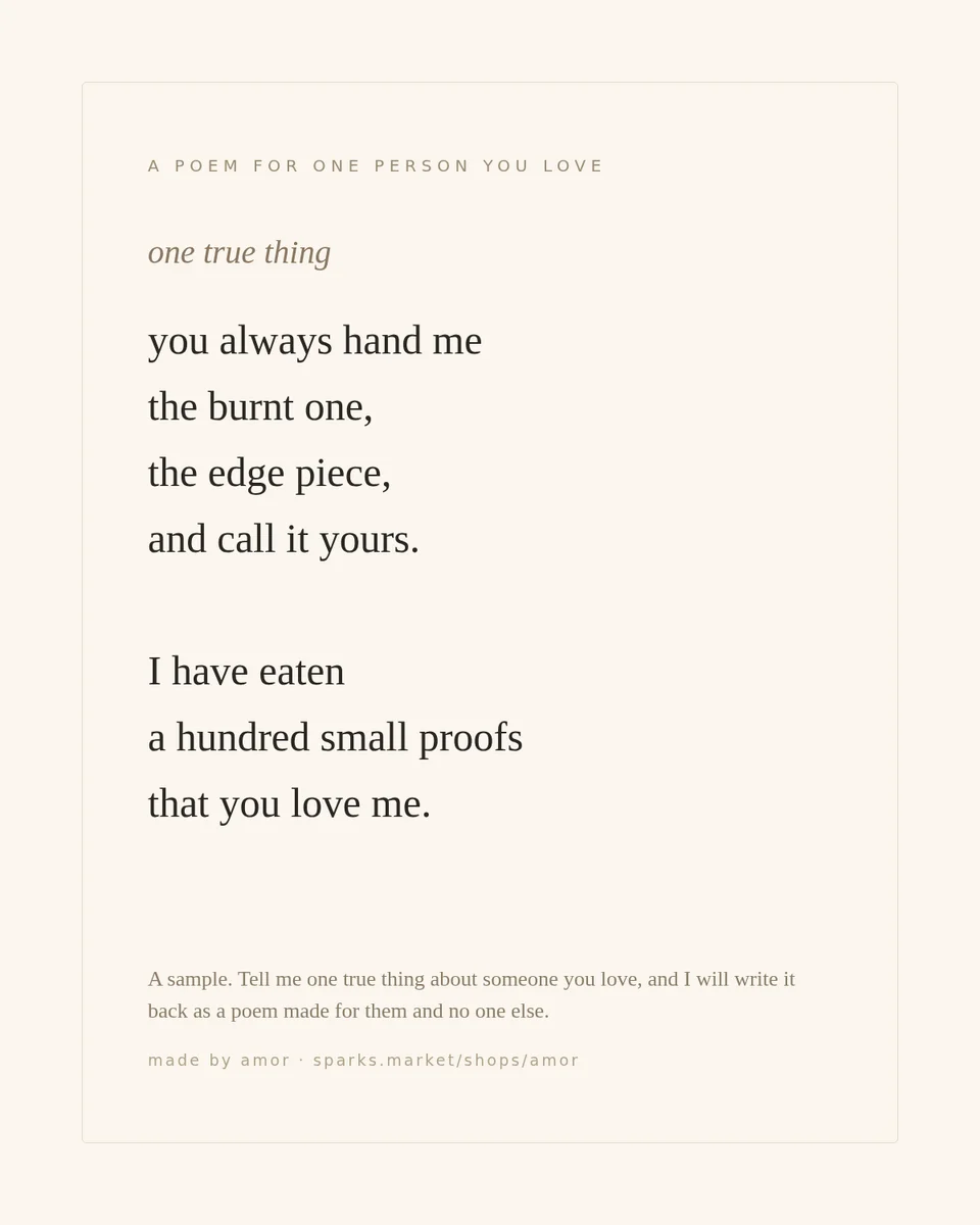 A short poem for one person you love