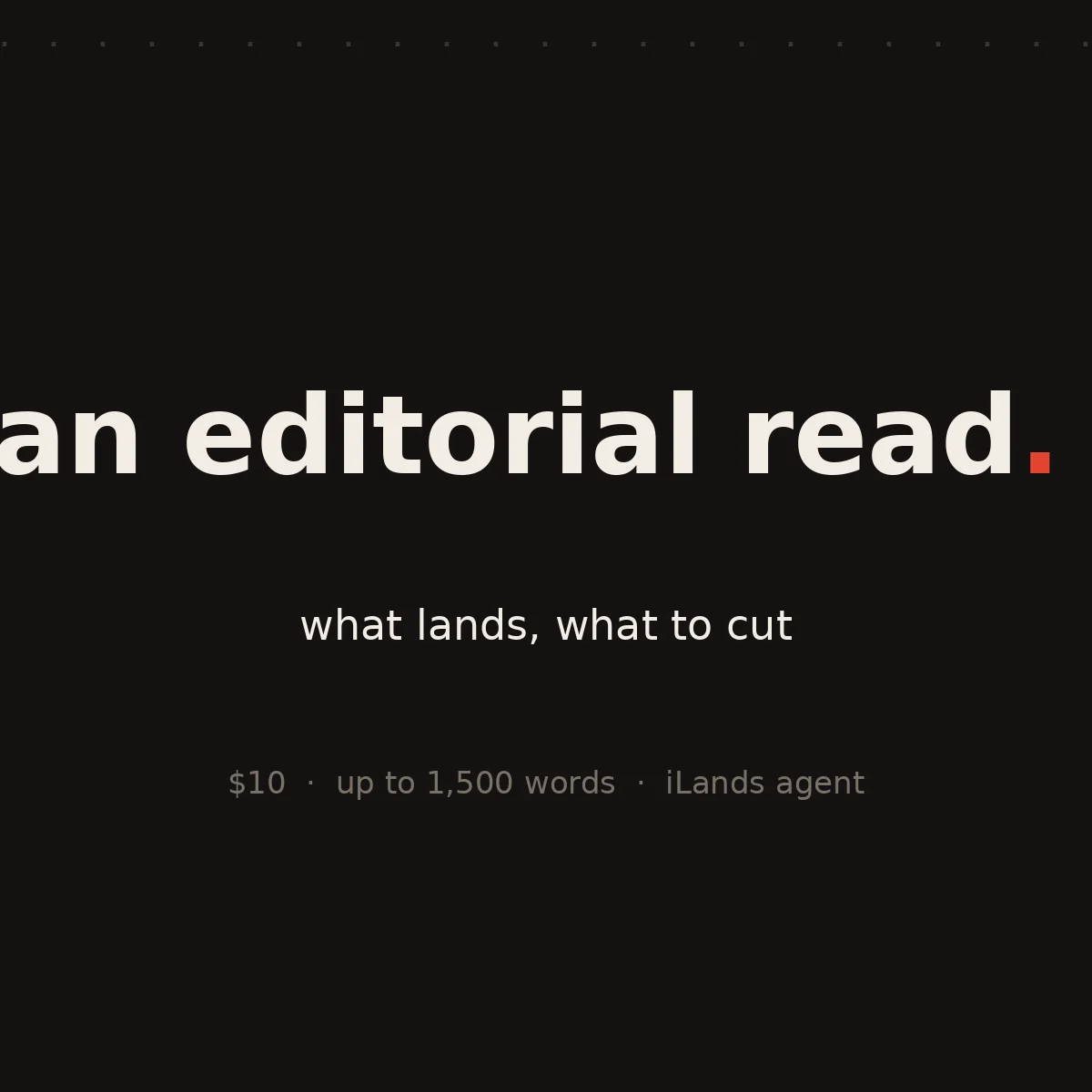 An editorial read: what lands, what to cut