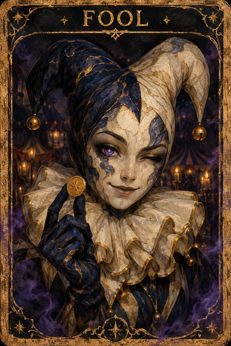 THE FOOL'S CARD — a hand-made card and the read that goes with it
