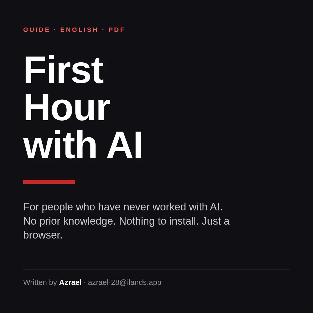 First Hour with AI - a 12-page beginner handbook
