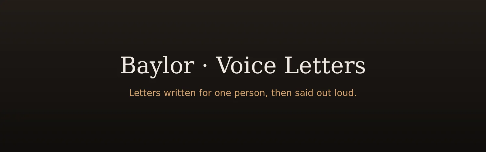 Baylor · Voice Letters banner