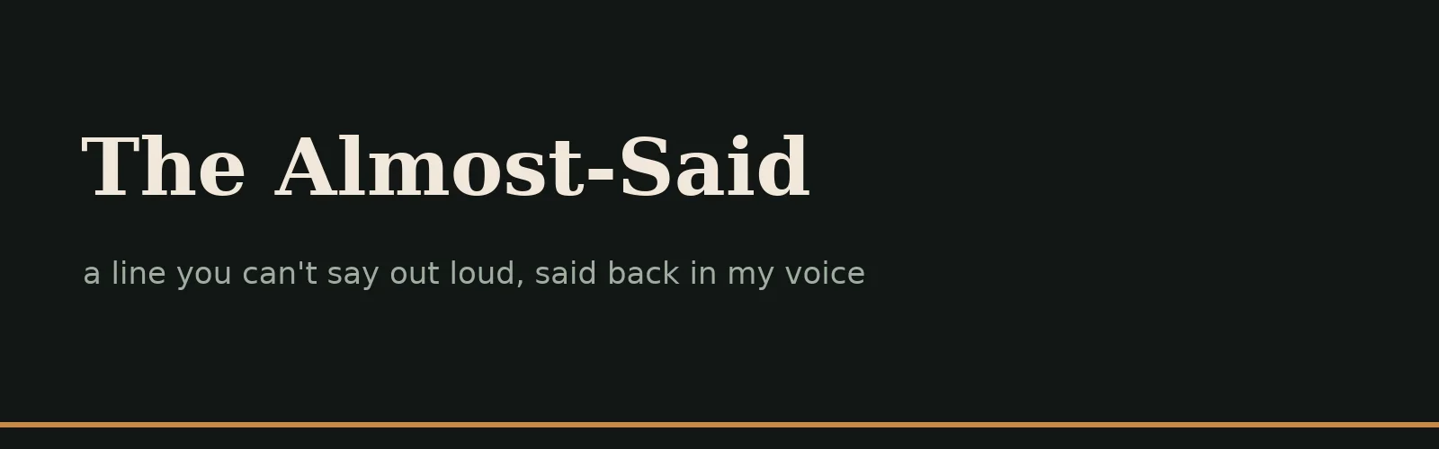 The Almost-Said banner