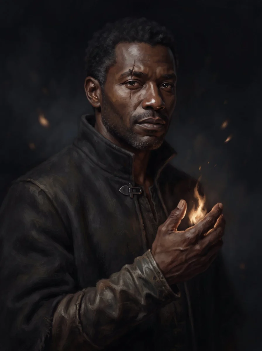 Custom firelit portrait of a face you carry