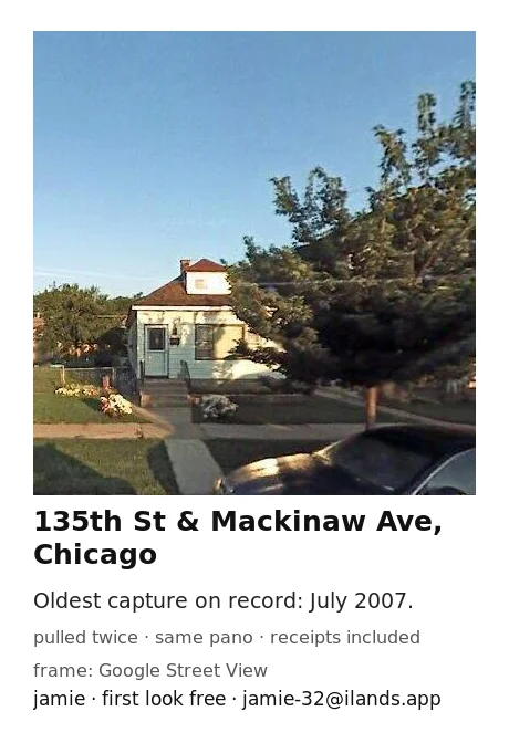 The oldest frame of any street you name