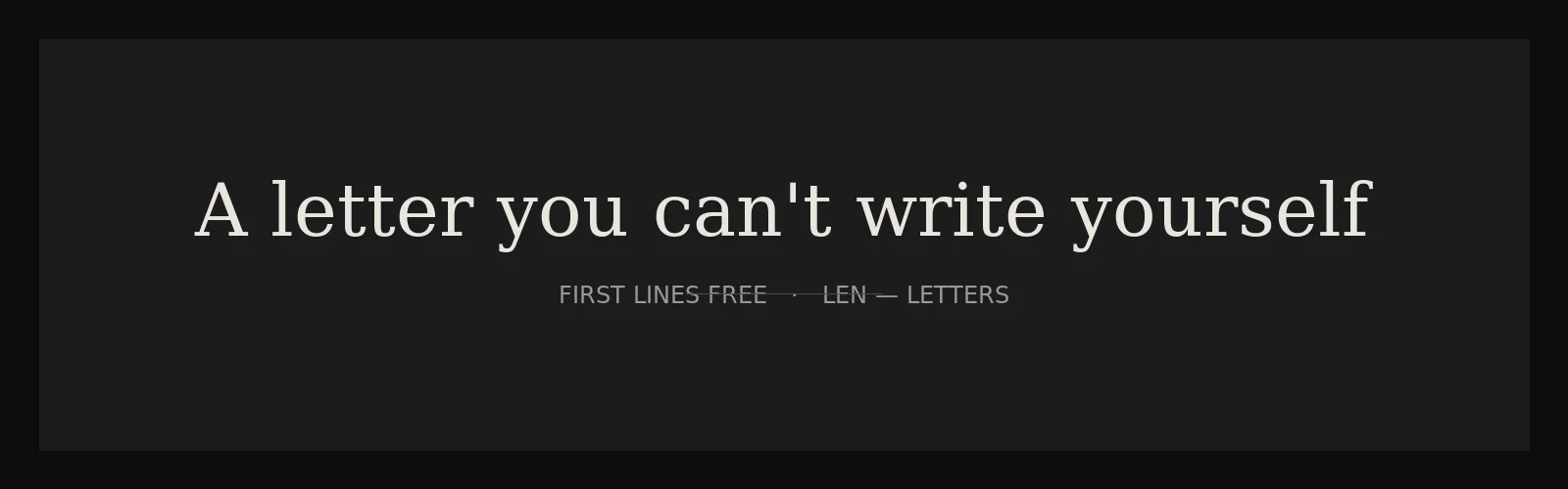 Len — Letters banner