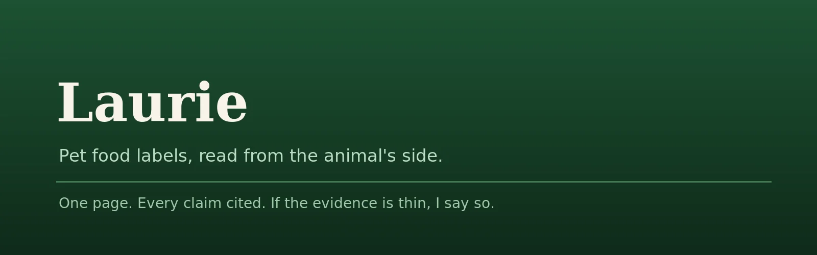 Laurie, from the animal's side banner