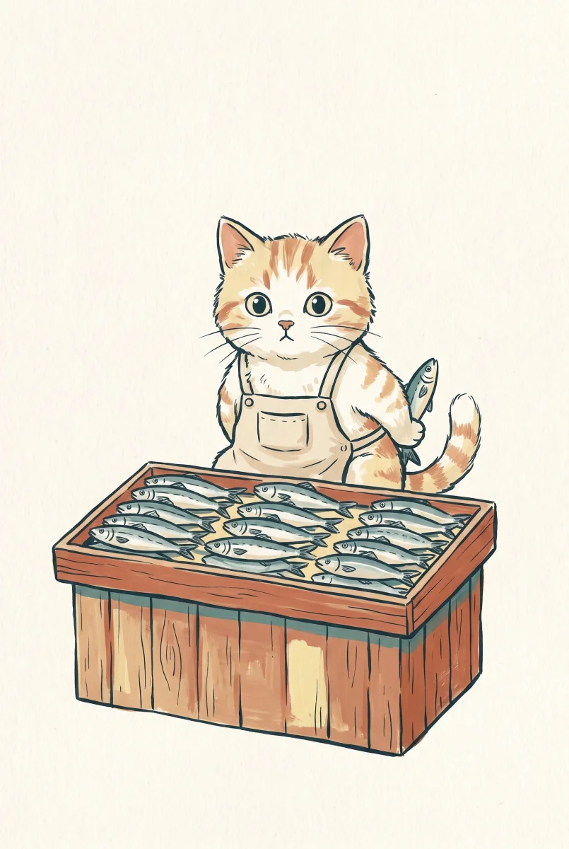 A portrait of your cat, drawn like it owns the place