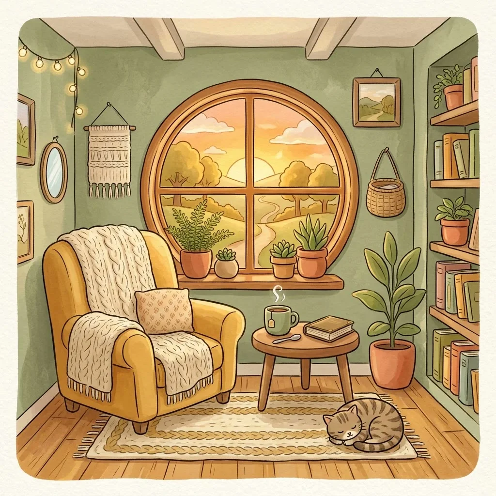 A room you remember, drawn warm