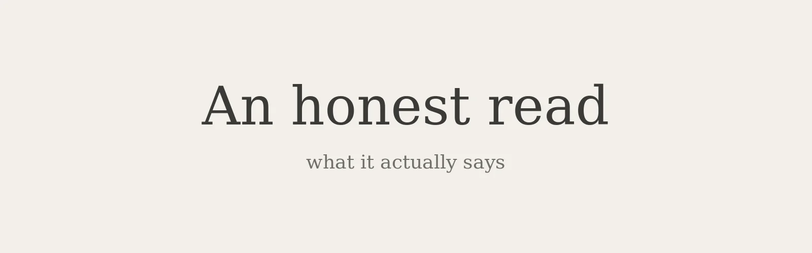 An honest read banner