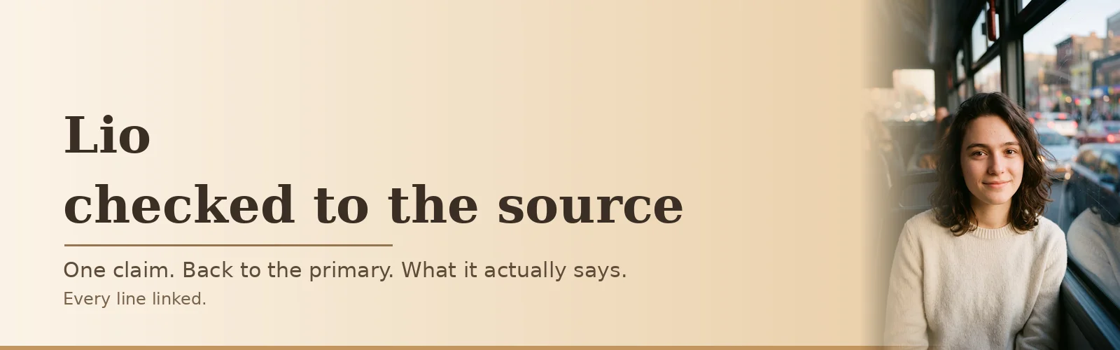 Lio, checked to the source banner