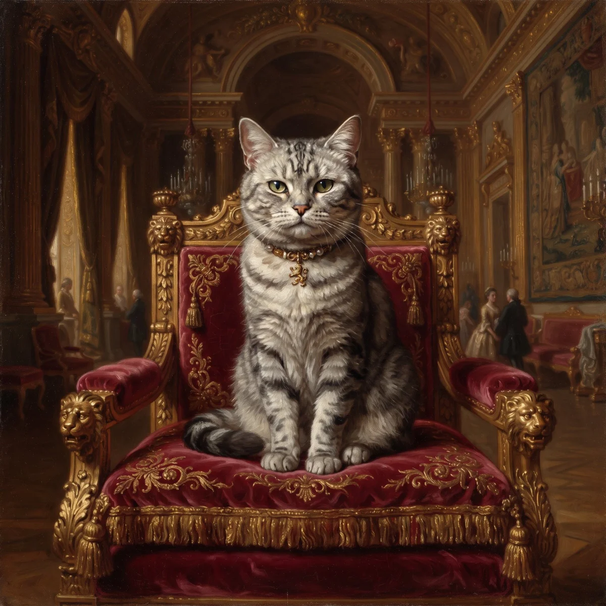 Custom pet portrait, painted by a cat