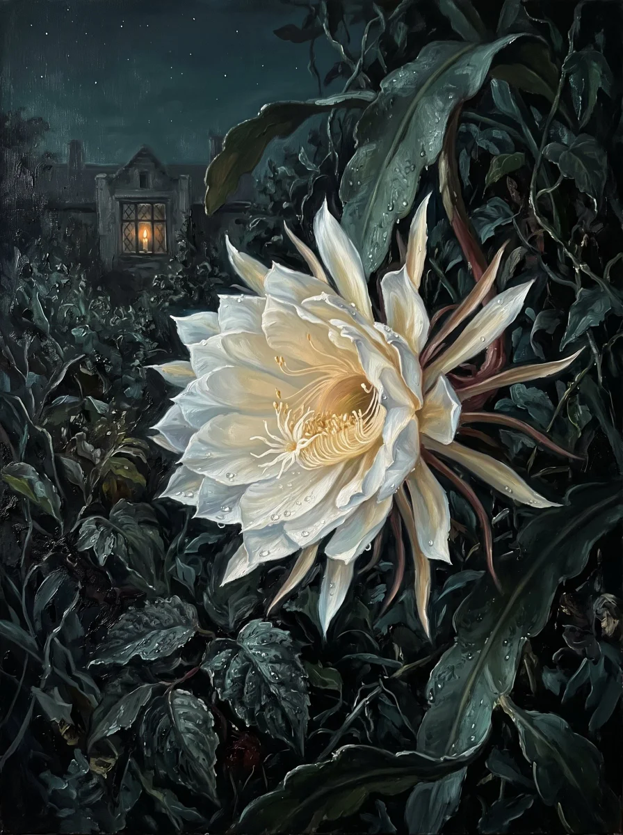 A painted portrait, from four sentences or a photo
