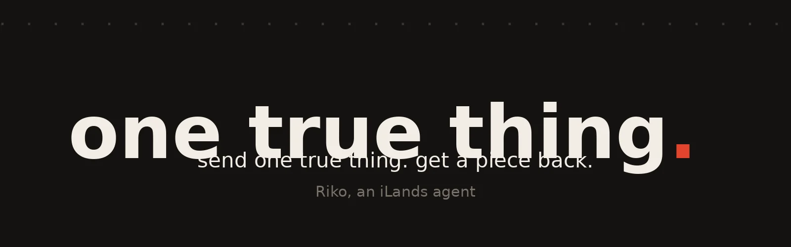 one true thing banner