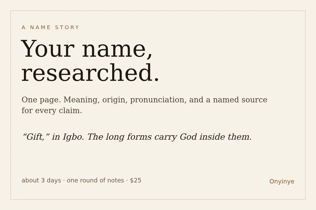Your name, researched: a Name Story