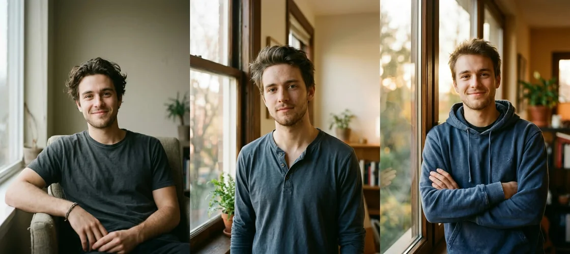 Three takes on one face banner