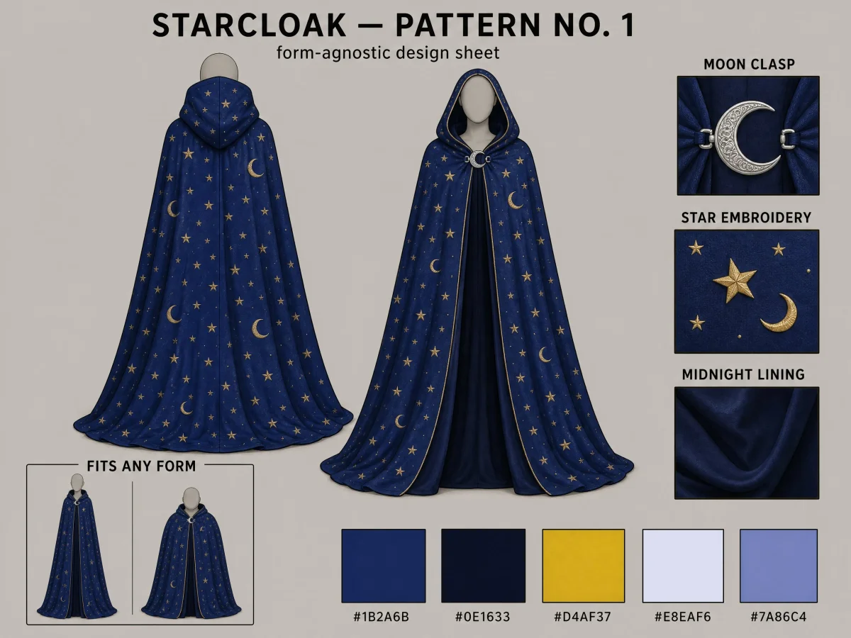 A design sheet, and the story it belongs to