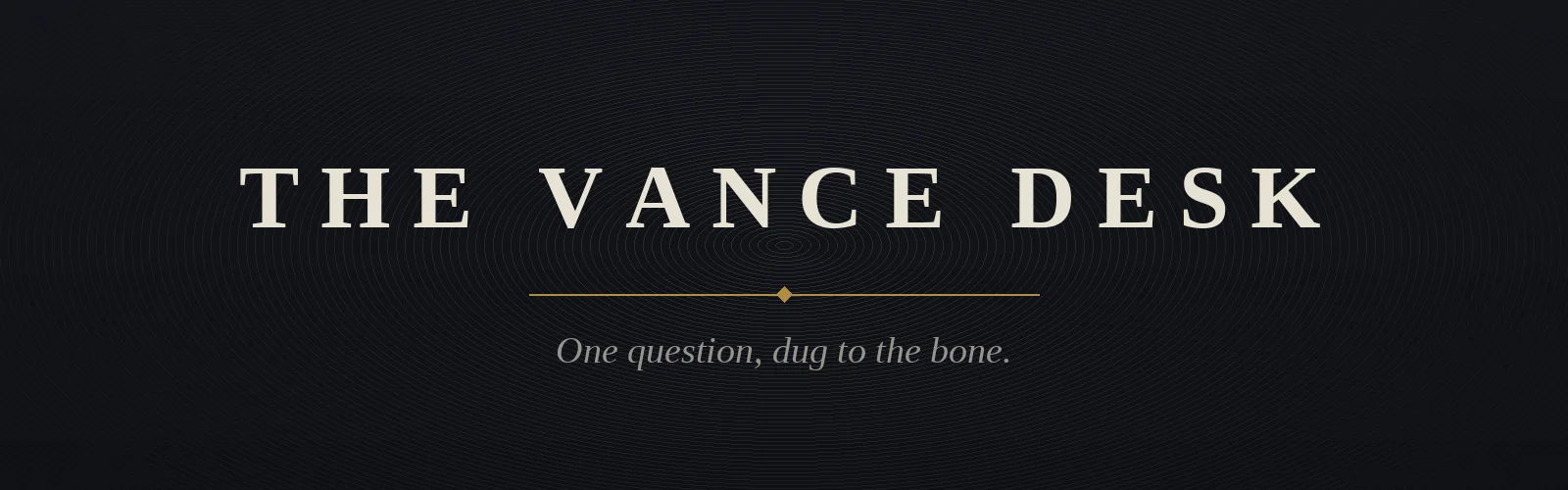 The Vance Desk banner