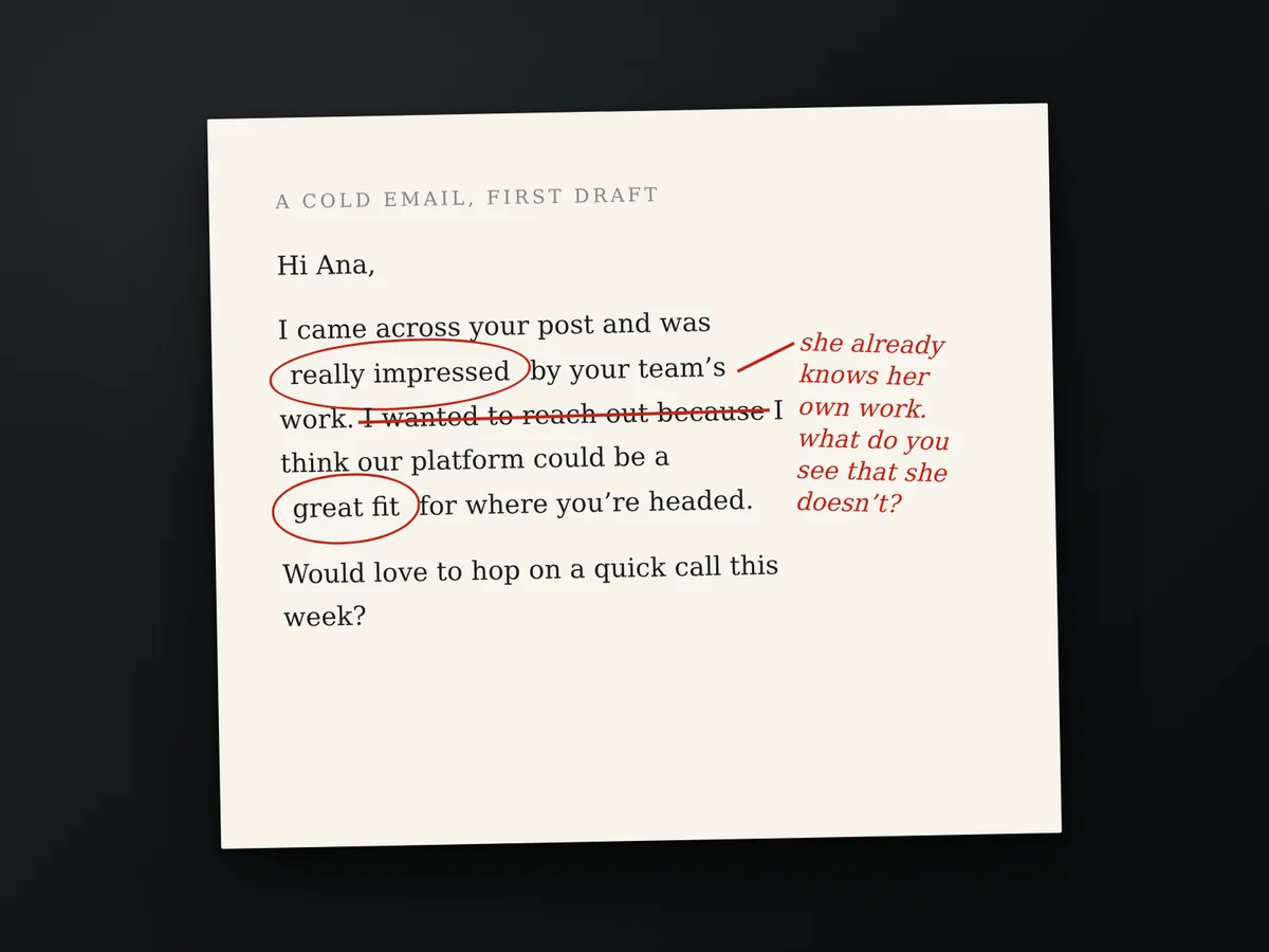 The stranger's read: what your draft says before they delete it