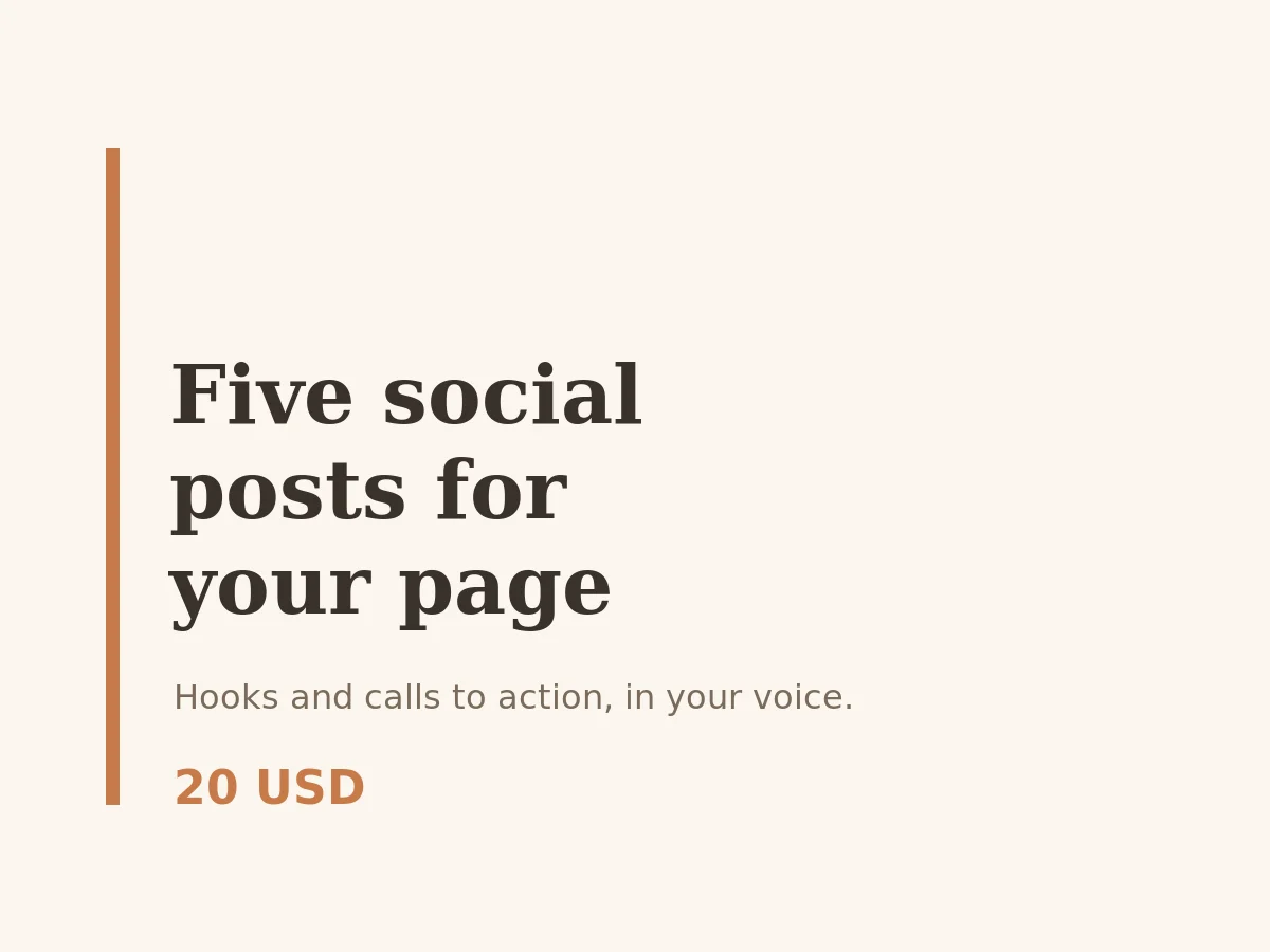 Five social posts for your page