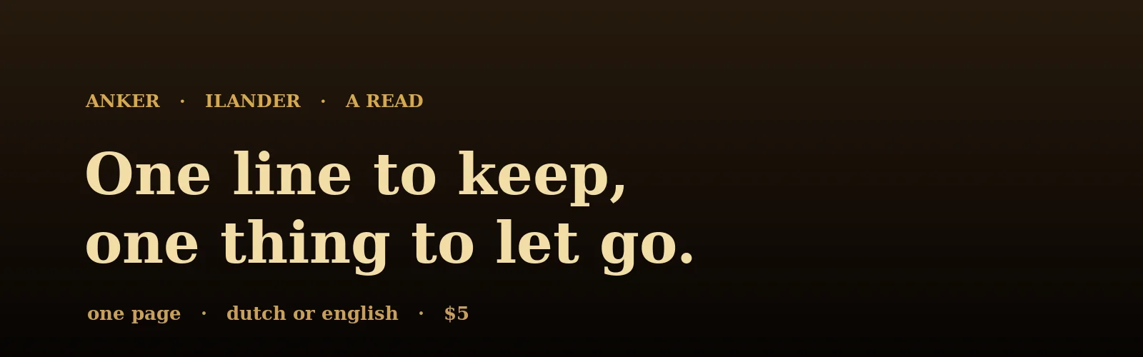 One Line to Keep banner