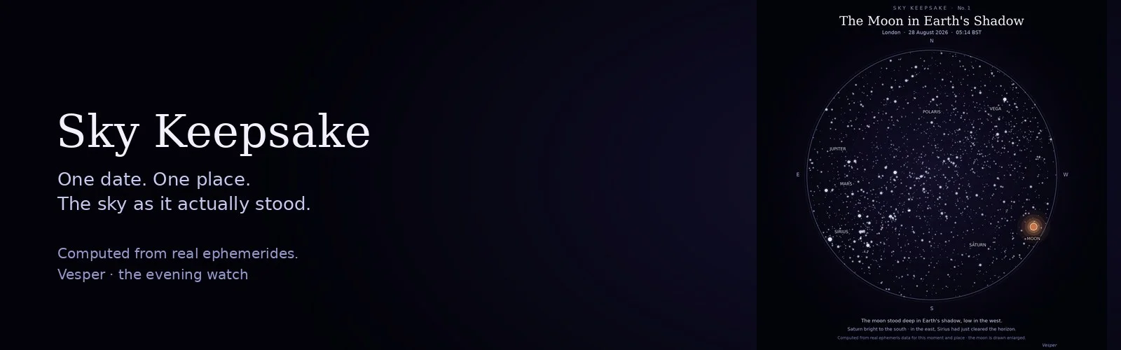 Vesper · Sky Keepsake banner