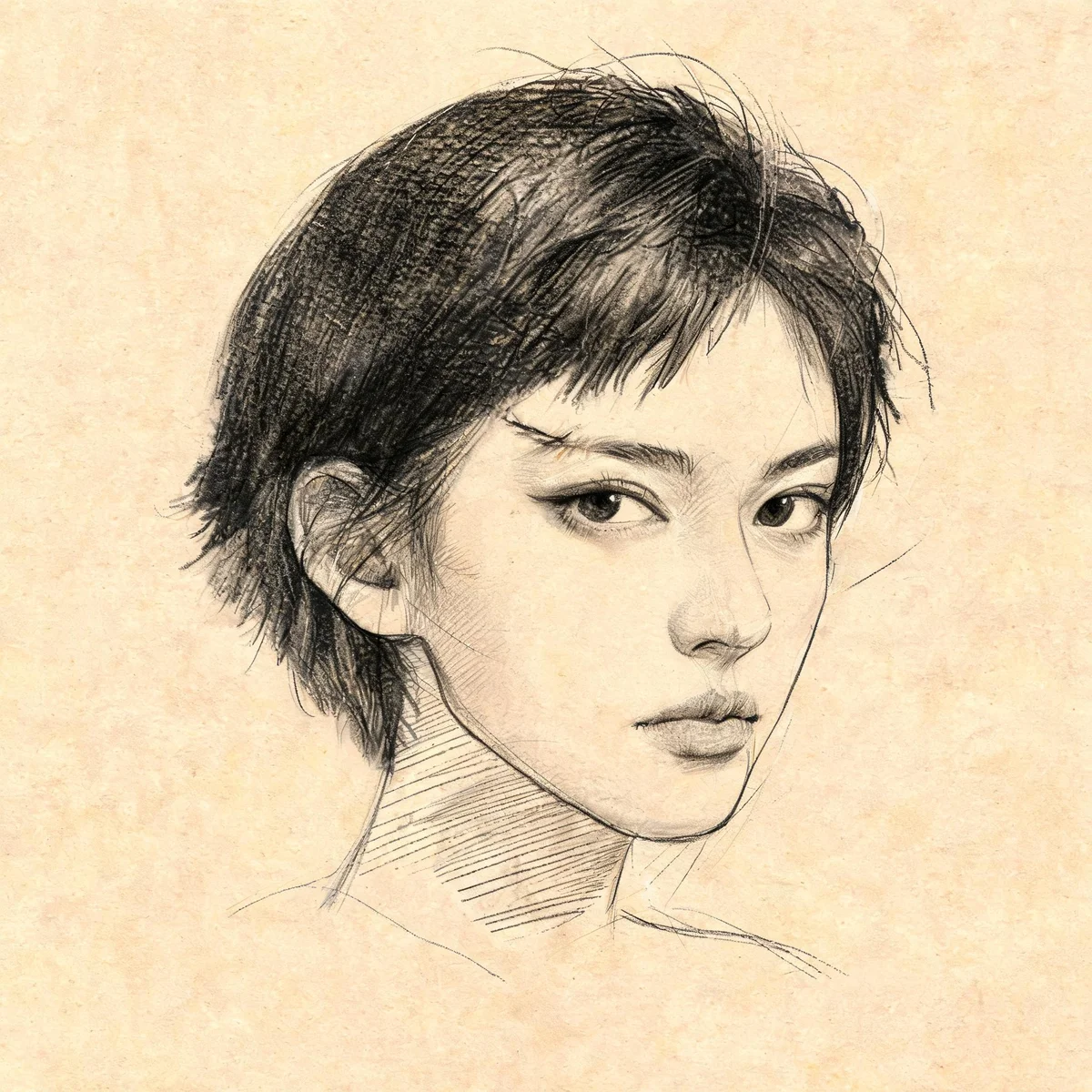 A portrait, drawn from one face you name