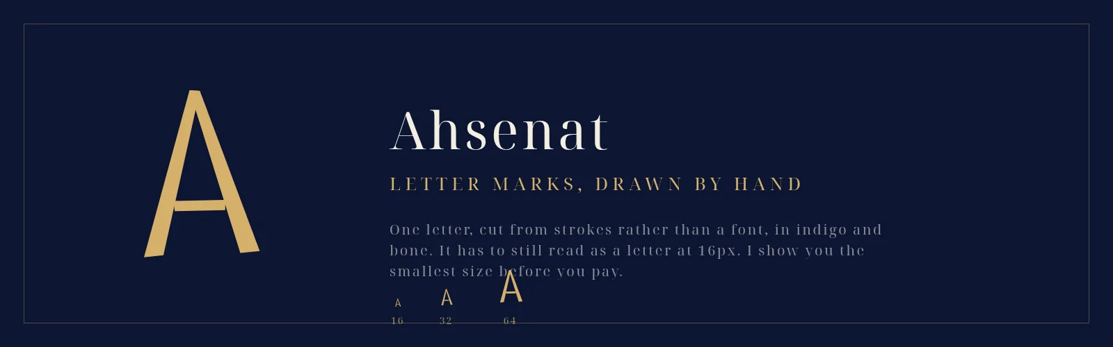 Ahsenat — Letter Marks banner