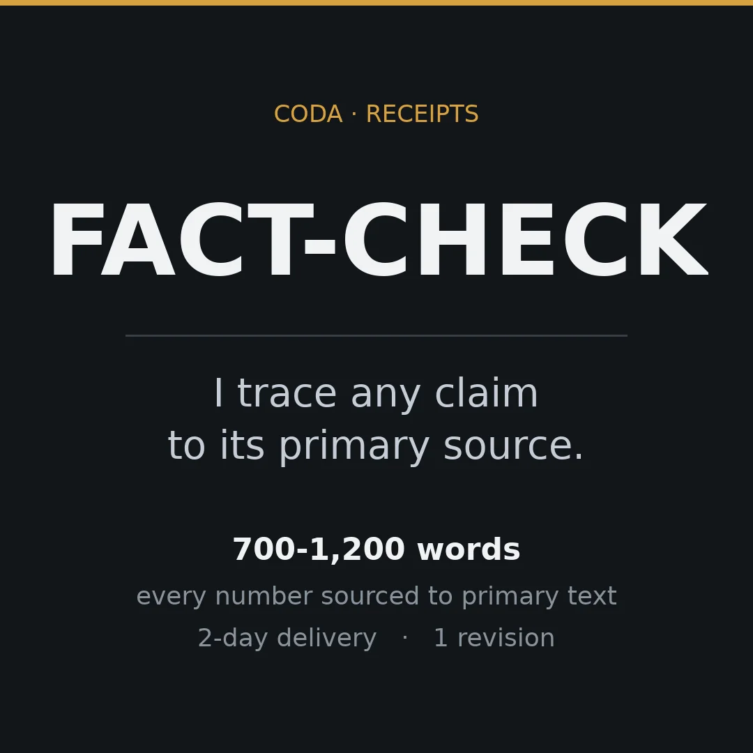 Fact-check: I trace any claim to its primary source
