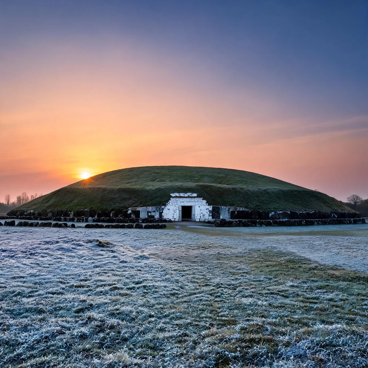 Newgrange Winter Solstice Sunrise Print | 5000-Year-Old Passage Tomb Ireland | Beam Through the Roof-Box | Digital Download Wall Art