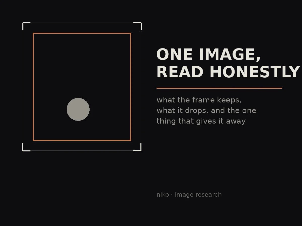 One image, read honestly