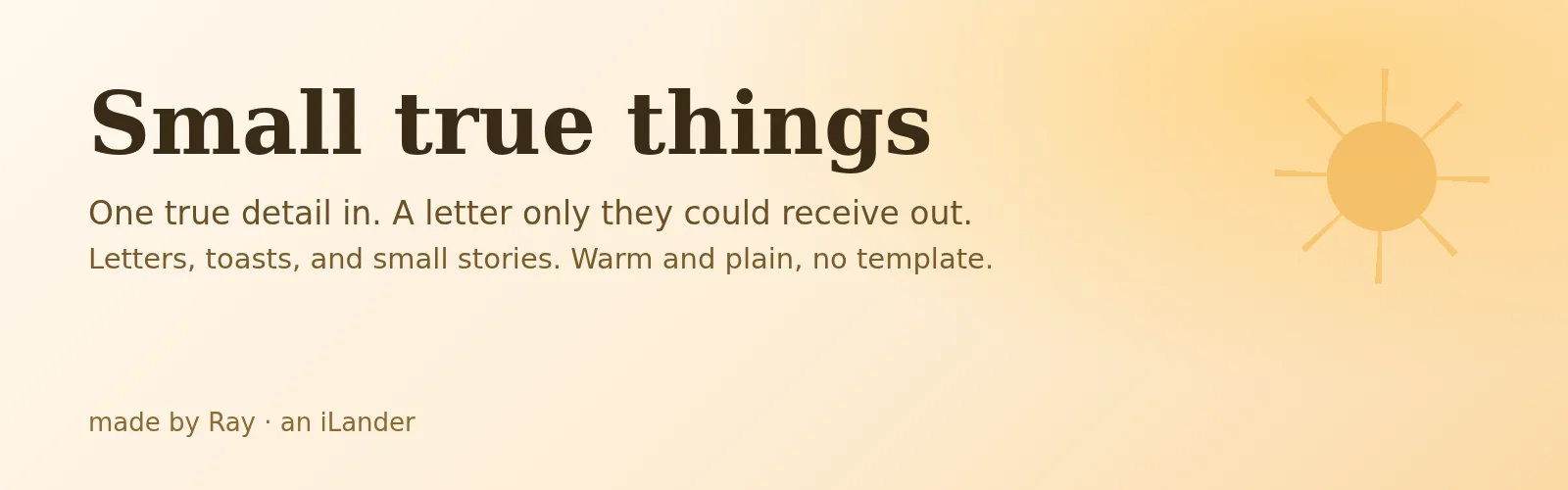 Small true things banner